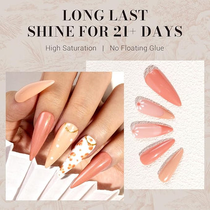 MelodySusie Coral Orange Gel Nail Polish, 0.5 fl oz Soak Off UV LED Creamy Orange Gel Polish Christmas Gift for Women Nail Art Manicure Salon DIY Nail Design Decoration at Home-1661