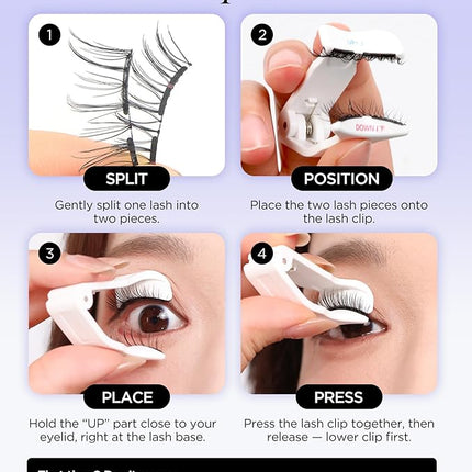 BEYELIAN Magnetic Eyelashes with Applicator Kit, Reusable Natural Look False Lashes, No Glue Needed Soft Magnetic Lashes for Eye M02 (Lightweight & Comfortable)