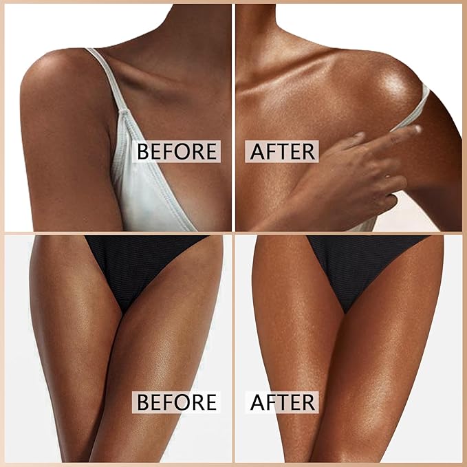 Body Shimmer Oil, Golden Brown Luminizer Face Highlighter Liquid Illuminator with Makeup Brush, Long Lasting Moisturizing Glitter Oil for Makeup