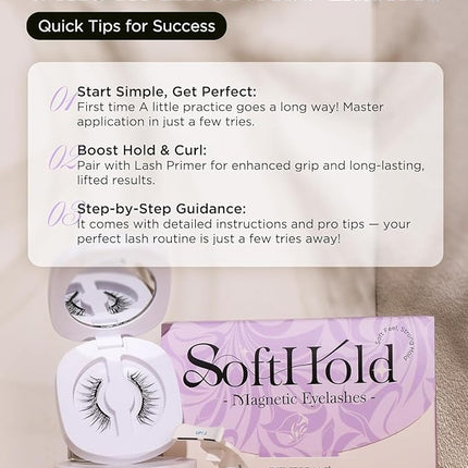 BEYELIAN Magnetic Eyelashes with Applicator, Soft Magnetic Lashes Natural Look Comfortable & Secure Fit Easy to Apply Reusable SME35-2