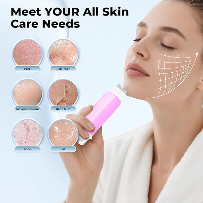 Blackhead Remover Tool Face Scrubber: PETYDOOT Double-Headed Face Spatula Skin Scrubber, Nose Pore Cleaner Blackhead Remover for Facial Deep Cleansing Skin Care Tool for Men & Women (Pink)