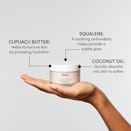 OUAI Body Cream Travel Size, Melrose Place - Hydrating Whipped Body Cream with Cupuaçu Butter, Coconut Oil & Squalane - Softens Skin and Delivers Healthy-Looking Glow - Sulfate Free Skin Care (3.4 Oz)