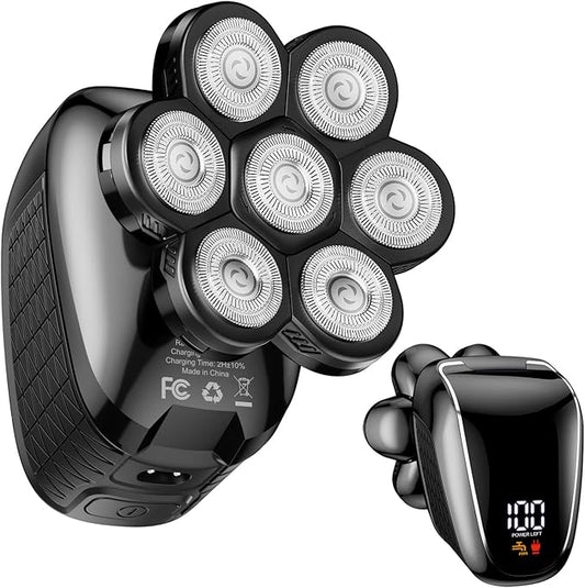 Head Shavers for Bald Men: 5-in-1 Electric Razor - Waterproof Shaving Grooming Kit for Balder - Turbo Speed & Precision Blades (Black)