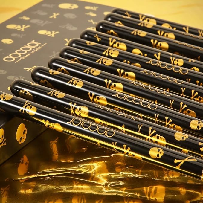 Docolor Eye Makeup Brushes 10Pcs Skull Printed Eyeshadow Makeup Brush Set Blending Concealer Eyebrow Eye Liners Premium Synthetic Eyeshadow Crease Brow Brush