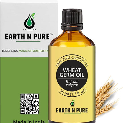 EARTH N PURE Wheat Germ Oil (Gehu Oil) Cold Pressed, Natural and Therapeutic Grade- 50 ml