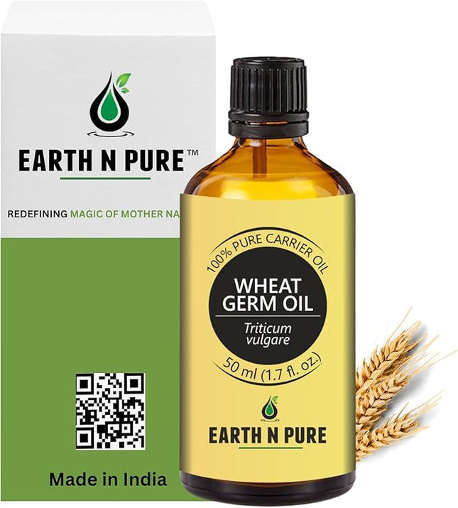 EARTH N PURE Wheat Germ Oil (Gehu Oil) Cold Pressed, Natural and Therapeutic Grade- 50 ml