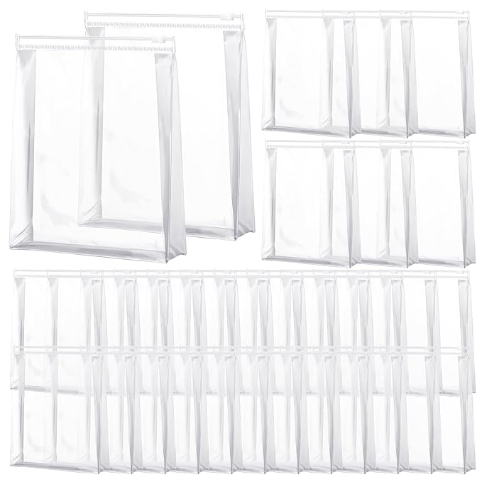 Xuniea 50 Pcs Mini Clear Makeup Bag Small Clear Zipper Pouch Travel Plastic Cosmetic Organizer Waterproof for Toiletries Swimsuit Bikini Bathing Suit(5'',Transparent)