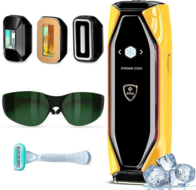 JOVS Laser Hair Removal, 37°F Painless Hair Removal Device with Sapphire Ice-Cooling, 3 in 1 Hair Removal & Skin Rejuvenation for Women and Men, 8 Modes Skin Care for Whole Body, Touch Screen