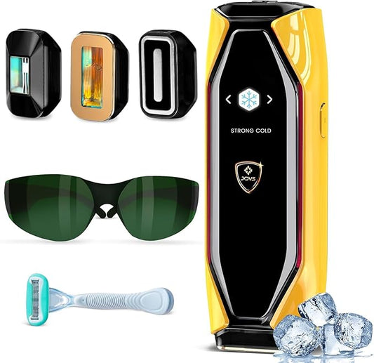 JOVS Laser Hair Removal, 37°F Painless Hair Removal Device with Sapphire Ice-Cooling, 3 in 1 Hair Removal & Skin Rejuvenation for Women and Men, 8 Modes Skin Care for Whole Body, Touch Screen