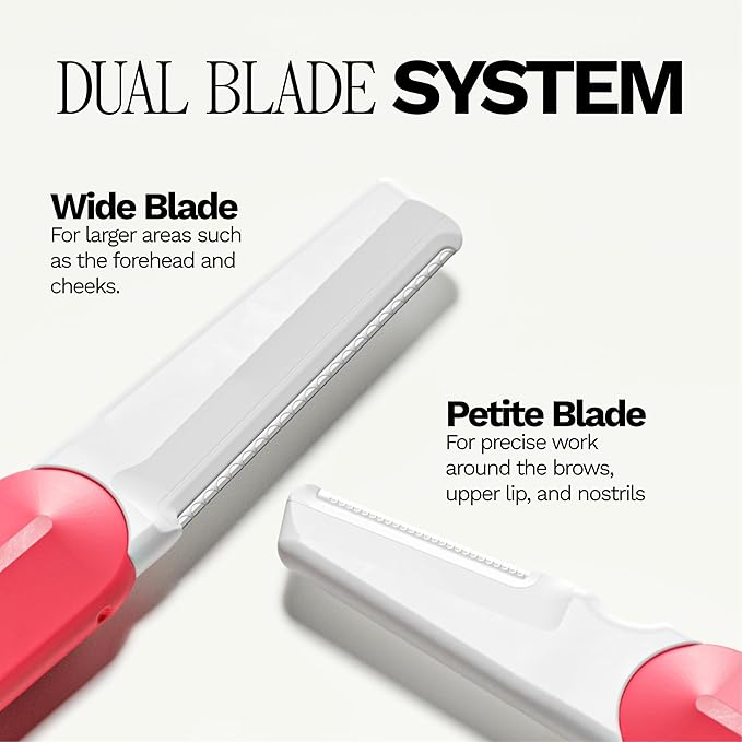 Jill Dermaplane Starter Kit for Women in Cream – Facial Razor & Exfoliating Blade Set with Pre-Shave Magic Wipe, Gentle Skin Cleanser, Glow Moisturizer & 2 Disposable Dermaplane Blades