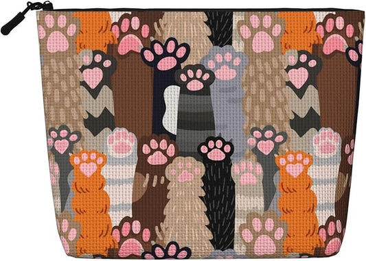 MOLAIGIN Funny Cat Paw Cosmetic Bag For Women, Travel Makeup Bag, Toiletry Zipper Bag, Large Capacity Aesthetic Cases