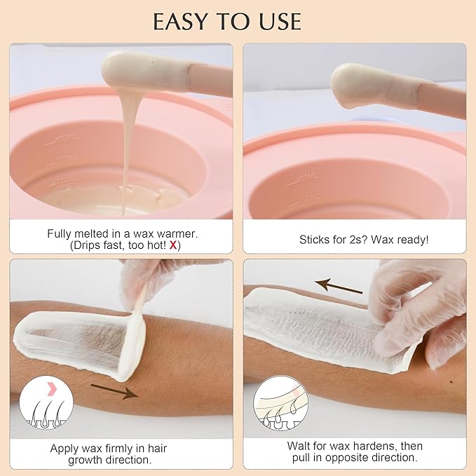 KOTAMU Hard Wax Beads, 2.5lb Waxing Beads for Full Body Bikini Brazilian Facial Leg Sensitive Skin Hair Removal, Unscented Wax Beans Target All Hair Types, Ideal for Women Men at Home & Salon Waxing