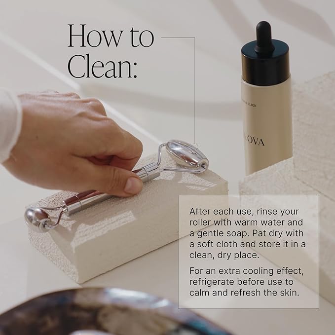 304-Grade Stainless Steel Facial Roller, Face Roller for Eyes, Double Chin, Jawline & Neck, Reduce Puffiness & Improve Wrinkles, Massage Tool for Anti-Aging, Lifting & Lymphatic Drainage