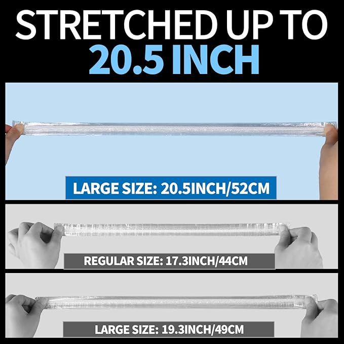 LEOBRO Large Disposable Shower Cap, 100PCS Shower Cap, Plastic Shower Caps for Women Disposable, Clear Thick Plastic Caps for Hair Treatment, Large Size 20.5 INCH