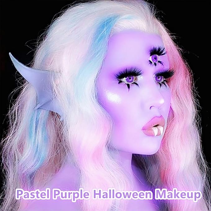 Go Ho Water Based Pastel Purple Face Body Paint Stick,Non-Toxic Face Painting,Easy-to-use Facepaint for Halloween SFX Ursula Cosplay Costume Makeup,0.63oz