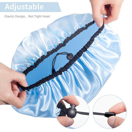 Auban Shower Cap for Women, Adjustable Reusable, Extra Large, Double-Layer Waterproof Bathing cap, Waterproof Exterior, EVA Lining, Hair Cap for All Hair Lengths, 3 Colors