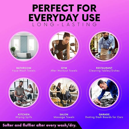 Elaine Karen Multicolored Body Wash Cloths Cotton Washcloths 8 Pack Cotton wash Cloths for Showering, Face Towels Cotton, Rags for Body - Soft and Absorbent - Wash Cloths for Body, 12 x 12 Inches