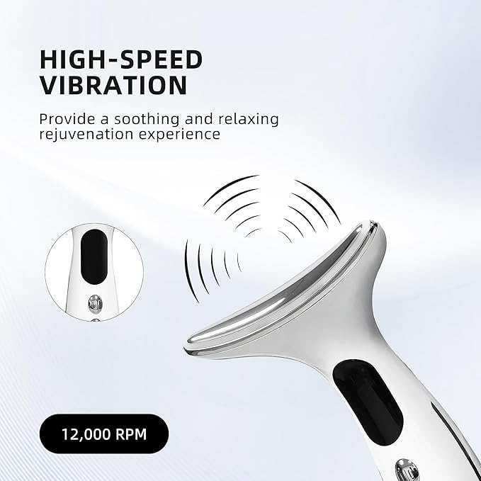 3-in-1 LED Skin Sculptor - Red Light Neck Massager with Heat - Ergonomic Relaxation Device for Muscle Comfort & Skin Care, Non-Medical Personal Use,White,2025