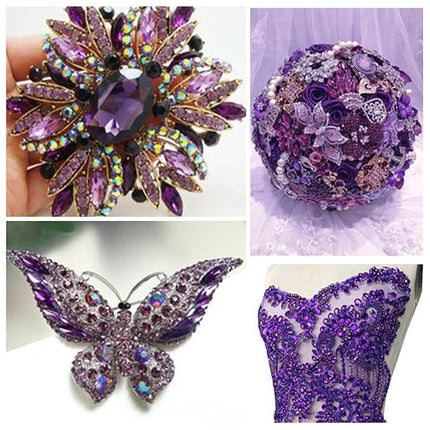 288Pcs Light-Purple Ab Crystal Rhinestones,Glass Flatback Rhinestones Gemstones for Nail Face Makeup Art Crafts Clothes Decoration-SS30,6.5mm,Light-Purple Ab