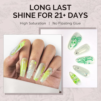 MelodySusie White Shimmer Gel Nail Polish,0.5fl oz Soak Off UV LED Green White Sparkle Gel Polish Gift for Women Nail Art Manicure Salon DIY Nail Design Decoration at Home-1756