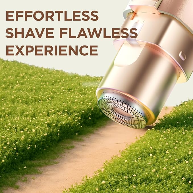 Rechargeable Facial Hair Remover for Women: 2 in 1 Electric Eyebrow and Facial Hair Remover - Suitable for Middle-aged Women’s Eyebrow, Chin, and Cheek Trimming - with Built-in LED Light (Gold)