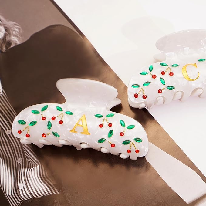 Bridesmaid Gifts Hair Clips for Women, Personalized Bridesmaid Gift Cute Letter Cherry Claw Clips, Wedding Gift, Bridesmaid Gifts, Birthday Gifts, Christmas Gift, Letter E