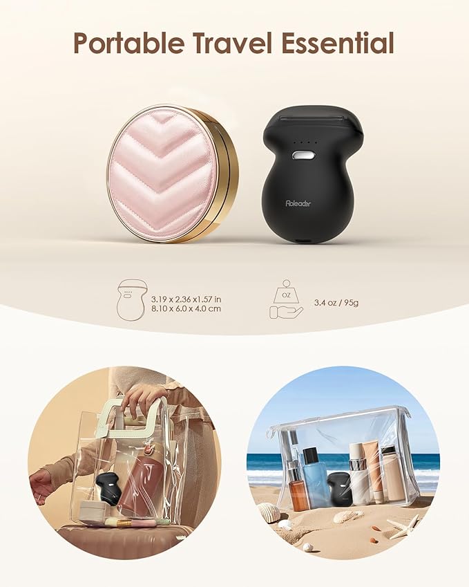 Mini Electric Shaver for Women, Rechargeable Travel-Sized Body Hair Trimmer, Palm-Perfect Hair Removal Razor with LED Display, Waterproof Wet/Dry Use Type-C Charging, On-The-Go Black