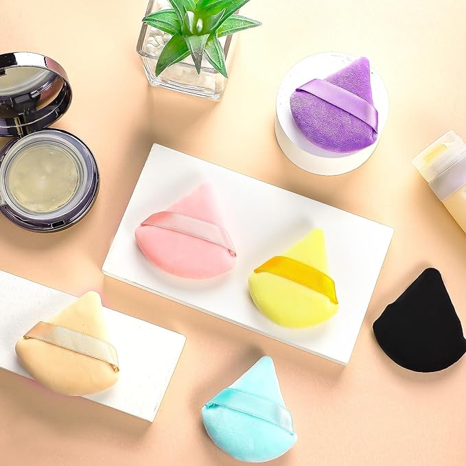Pimoys 6 Pieces Triangle Powder Puff Soft Makeup Sponge Make Puff for Face Powder Cosmetic Foundation Sponge Makeup Tool