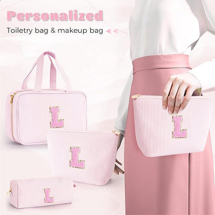 Valentines Day Birthday Gift for Kids Teen Girls Gifts for Girl,Toiletry Bag Makeup Cosmetic Bag Daughter Sister Gifts Birthday for Women Teacher Preppy Makeup Bag - Pink L