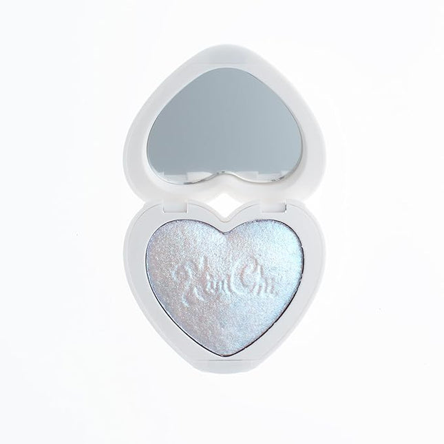 KimChiChic Beauty Mini Pearl Gone Wild Highlighter - Pressed Shimmer Powder for Face & Body, Iridescent Glow, with Mirror, Cruelty Free, Hope Blue Iridescent 0.17oz