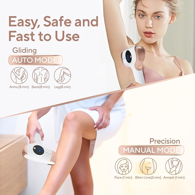 Laser Hair Removal, IPL Hair Removal for Women and Men, Hair Removal Device for Bikini Legs Armpits Arms At Home, 999,900+ Flashes Painless Effective & Long-Lasting