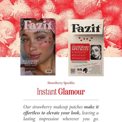 Fazit Makeup Patches - Strawberry Speckles - Glow Up Make-Up Patches - Cute Glitter Makeup Accessories for Women - Cosmetic Glitter for Face