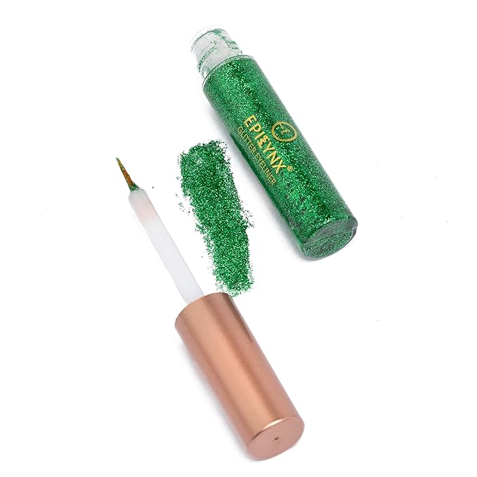 by Dr. Liia Hypoallergenic Eyeliner, Glitter Liquid Eyeliner I Gluten Free and Vegan for Sensitive Skin (7: Green)