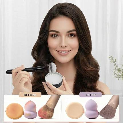 DUcare Makeup Brush Cleaner Shampoo Soap Solid Brush Cleaning Mat Removes Cosmetic Color Brush Cleaner Pad for Cleaning Makeup Sponges Brushes