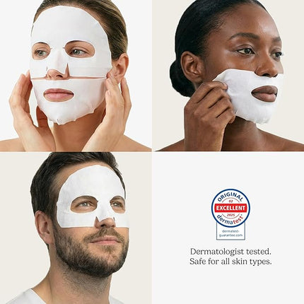 Sealing-in-Moisture Mask | No-Slip, No-Drip, No-Mess 15-Minute Triple-Layer Sheet Mask | Niacinamide, Adenosine &Collagen for Hydration,Firming & Glowing Skin | (18gx5ea)