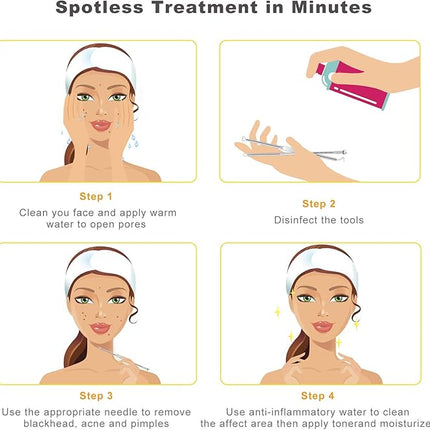 Pimple Popper Tool Kit - Boxoyx 10 Pcs Blackhead Remover Comedone Extractor Kit with Metal Case for Quick and Easy Removal of Pimples, Blackheads, Zit Removing, Forehead,Facial and Nose(Silver)