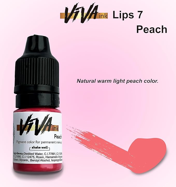 Lip Pigment – Peach – Permanent Lip Makeup – Microblading Ink for Durable and Colorful Lips – Long Lasting Color Lip Cosmetics (0.2 oz)