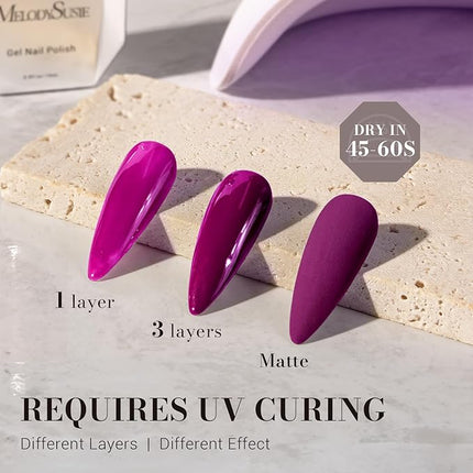 MelodySusie Grape Purple Gel Nail Polish,0.5fl oz Nails Soak Off UV LED Dark Purple Gel Polish Gift for Women Nail Art Manicure Salon DIY Nail Design Decoration at Home-065-A2704