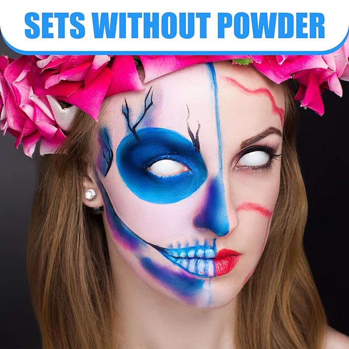 BOBISUKA Blue Face Body Paint, Water Based Face Painting for Art Theater Halloween Party Cosplay Clown SFX Makeup for Women Adults, Non-Toxic Washable