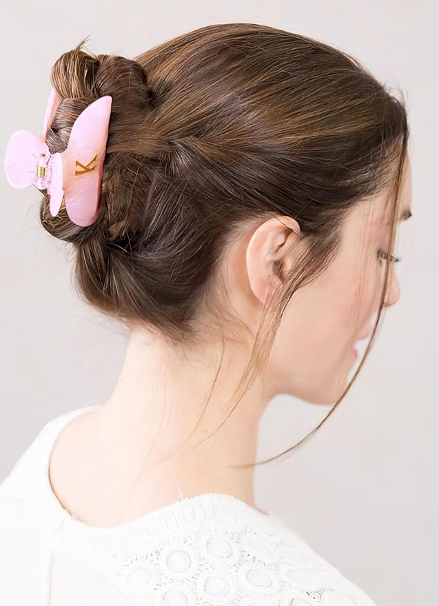 Birthday Gifts for Women - Acrylic Letter Hair Clips for Women, Pink Letter Hair Claw Fashion Glitter Claw Clips Durable Hair Accessory, Mom Birthday Gifts, anniversarys Gifts, Gifts for Her