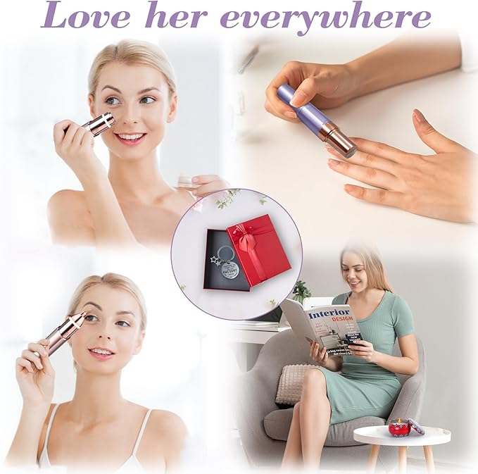 Facial Hair Remover for Women&Electric Beauty Epilator, Hair Removal Device Gift Set, Portable Epilation System, Painless Shaver for Face Chin Lip Body