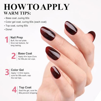 Imtiti Dark Red Gel Nail Polish, 1 Pcs 15ml Chocolate Brown Autumn Winter Gel Polish UV LED Soak Off Nail Art Manicure at Home Gift for Women Girl