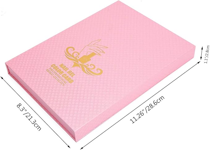 Noverlife 216 Nail Colors Chart Display, Nail Gel Polish Display Book with 216 False Nail Tips, Professional Salon Nail Color Swatches Nail Practice Card Board