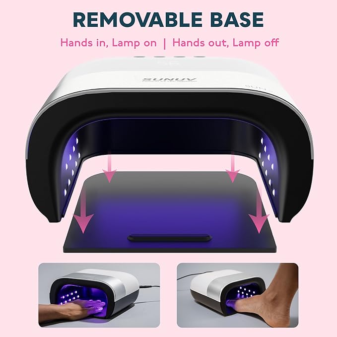 SUNUV SUN3 Professional UV Light for Gel Nails, LED Nail Lamp for Gel Polish with 4-Timer and Sensor, 39 PCS LED Beads, UV Dryer for Salon Home Gift for Woman Mom Girl