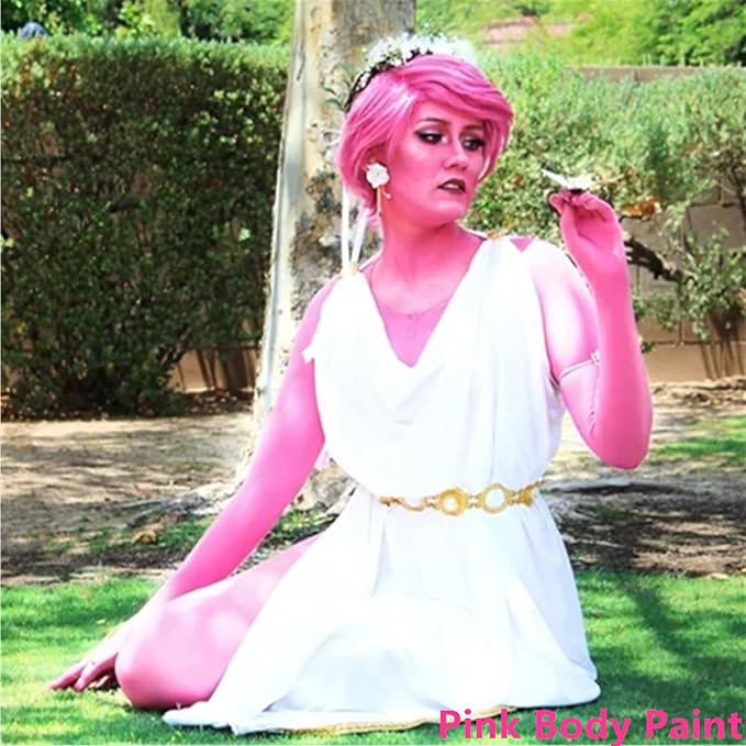 Go Ho Pink Face Body Paint Washable(2.37oz/pc),Water Based Cream Non-Toxic Full Pink Body Paint for SFX Cosplay Costumes Festivals Halloween Makeup