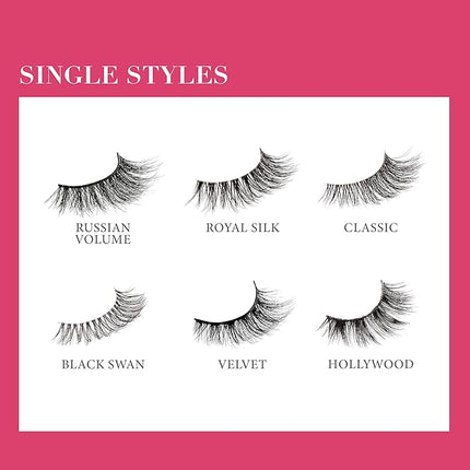 KISS Lash Couture LuXtensions Collection False Eyelashes, Flat Lash Technology, Super Slim Lash Band, Real Lash Extension Fibers, Reusable, Contact Lens Friendly Strip Lashes, Style 'Classic', 1 Pair