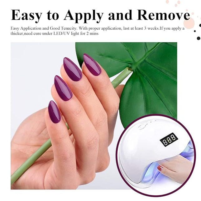 Imtiti Purple Gel Nail Polish, 1 Pcs 15ml Rebecca Purple Color Soak Off LED Long-Lasting Nail Gel Polish Nail Art Starter Manicure Salon DIY at Home, 0.5 Fluid Ounces