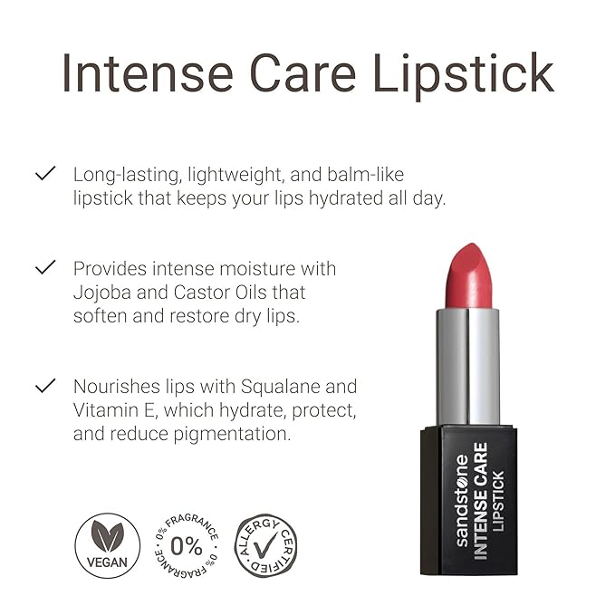 Intense Care Lipstick - a hypoallergenic, gluten free, caring formula, with active and moisturizing ingredients. (42 New Spring, 3,5 g)