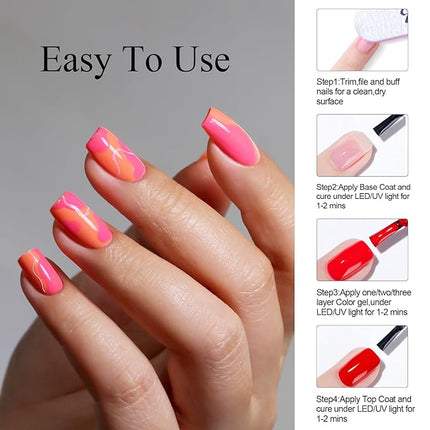 Imtiti Neon Pink Gel Nail Polish, 0.5Fl oz Hot Pink Color UV/LED Soak Off Gel Polish for Spring Summer DIY Nail Art Manicure at Home 1Pcs