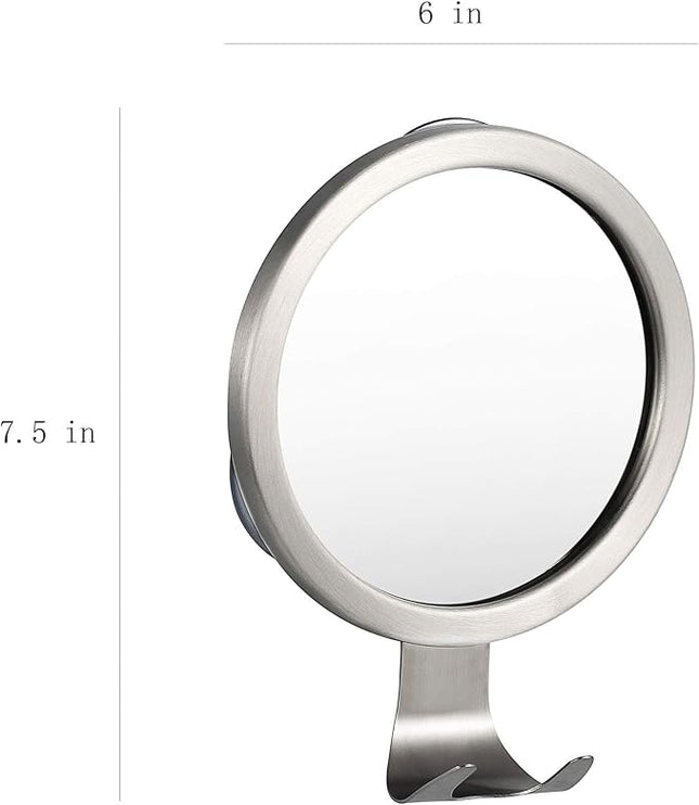 Ettori Shower Mirror Fogless for Shaving with Razor Holder, Powerful Lock Suction Fogless Mirror for Shower